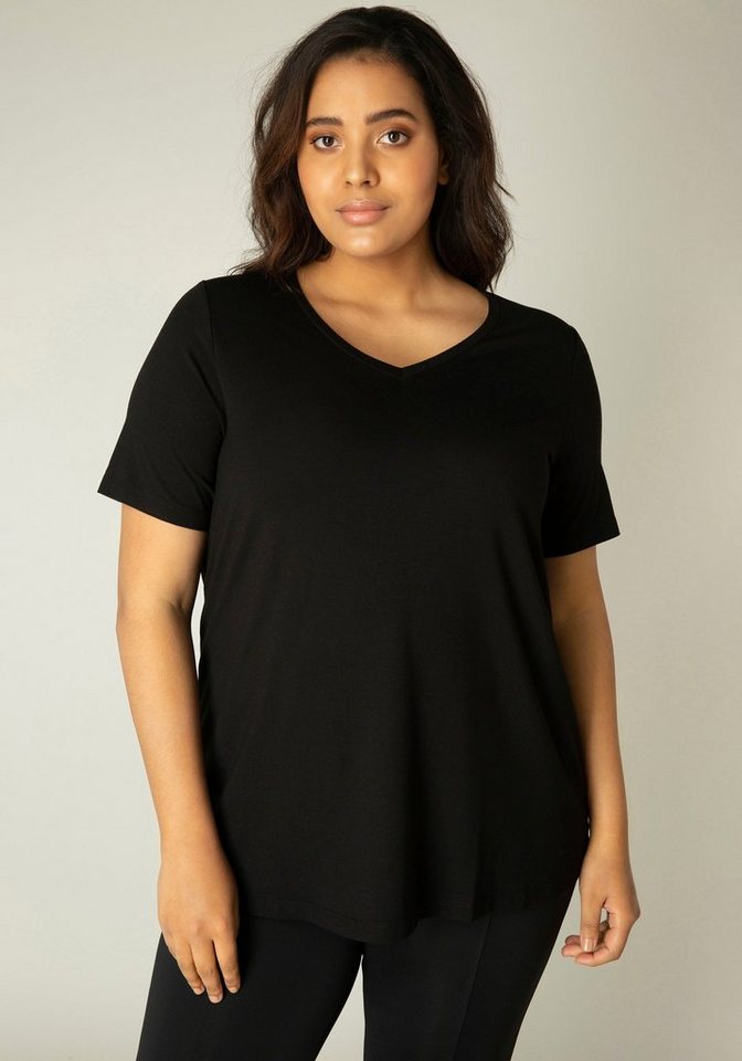 Base Level Curvy T-Shirt Alba Weich fließende, formstabile Qualität von Base Level Curvy