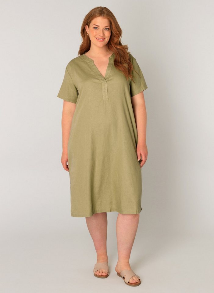 Base Level Curvy Tunikakleid Yacinthe Sommerkleid mit Leinen von Base Level Curvy