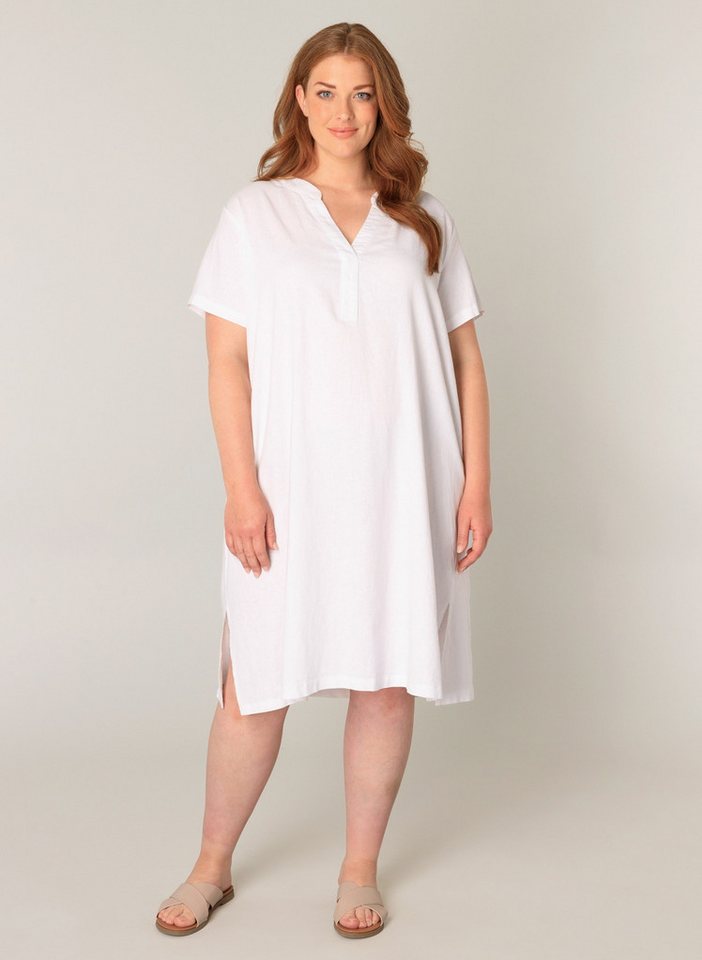 Base Level Curvy Tunikakleid Yacinthe Sommerkleid mit Leinen von Base Level Curvy