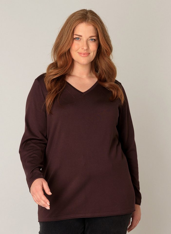 Base Level Curvy V-Ausschnitt-Pullover Anine Pullover in weicher und formstabiler Qualität von Base Level Curvy