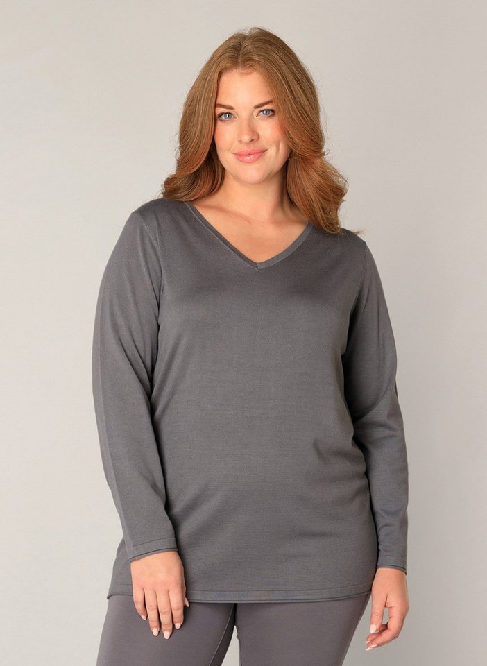 Base Level Curvy V-Ausschnitt-Pullover Anine Pullover in weicher und formstabiler Qualität von Base Level Curvy