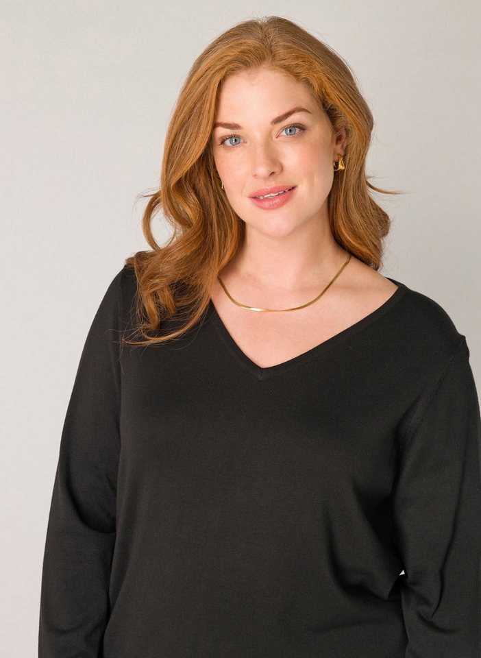 Base Level Curvy V-Ausschnitt-Pullover Anine Pullover in weicher und formstabiler Qualität Base Level Curvy V-Ausschnitt-Pullover Anine Pullover in weicher und formstabiler Qualität von Base Level Curvy