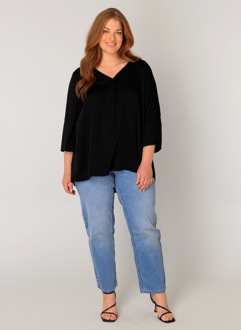 Große Größen Bluse Yanina, Damen, schwarz, Größe: 58, Happy Size DE Women von Base Level Curvy