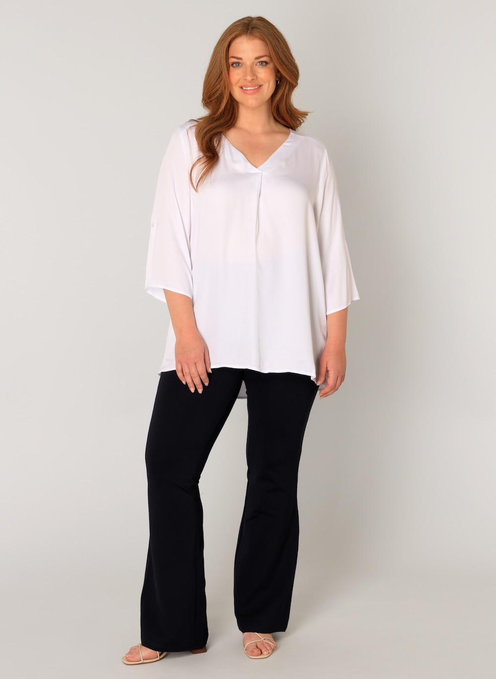 Große Größen Bluse Yanina, Damen, weiß, Größe: 54, Happy Size DE Women von Base Level Curvy