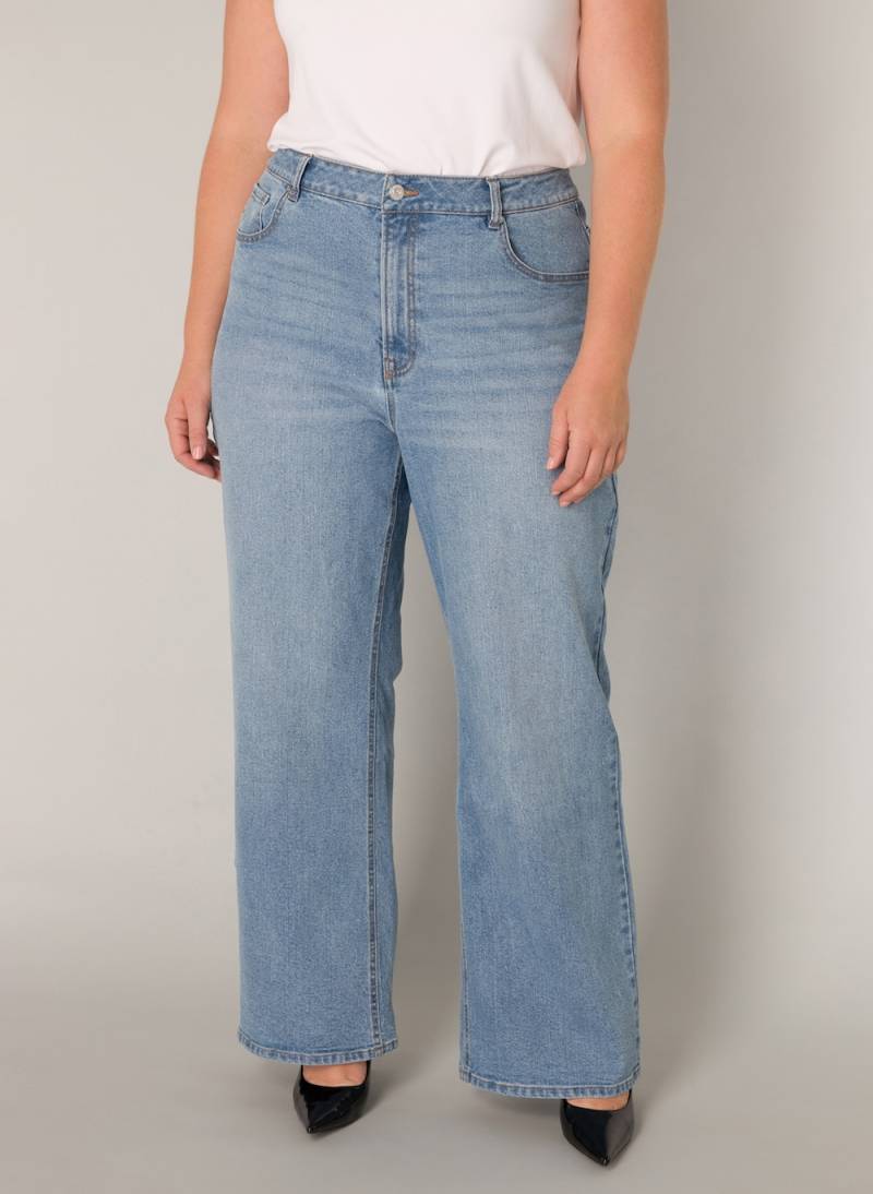 Große Größen Hose Amylia, Damen, blau, Größe: 46, Baumwolle, Happy Size DE Women von Base Level Curvy