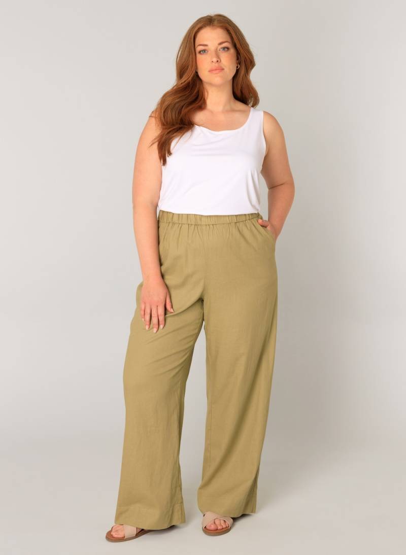 Große Größen Hose Yula, Damen, grau, Größe: 44, Leinen/Viskose, Happy Size DE Women von Base Level Curvy