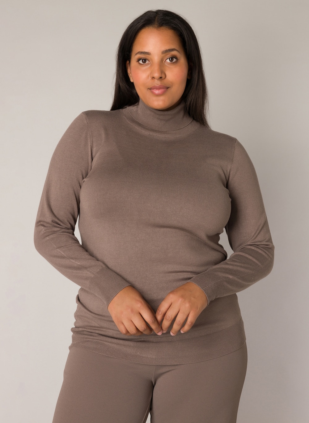 Große Größen Jumper Yuena, Damen, braun, Größe: 54, Viskose/Nylon, Happy Size DE Women von Base Level Curvy
