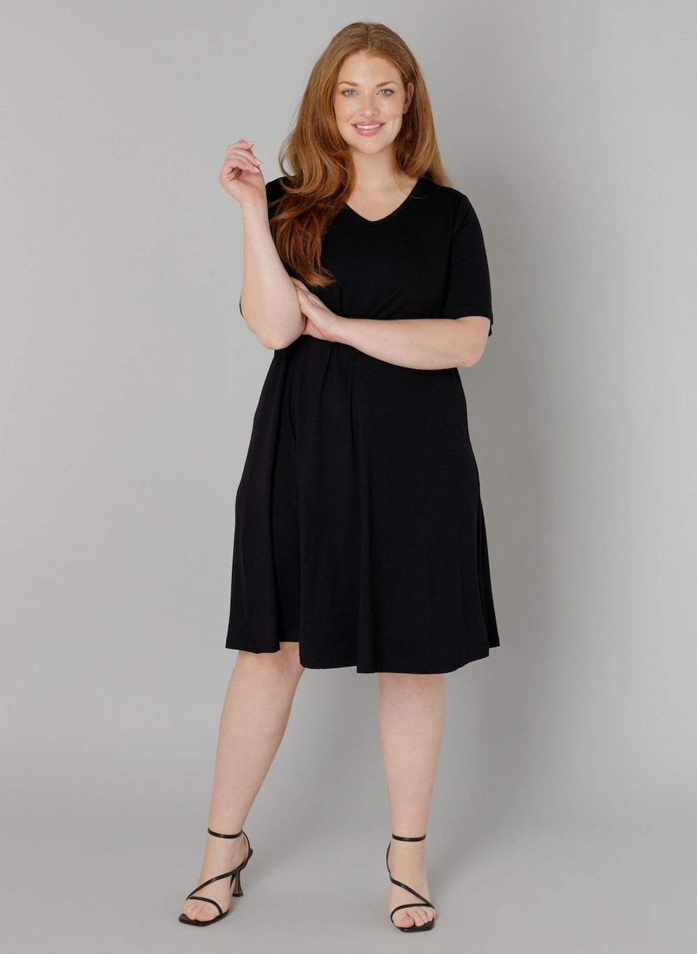 Große Größen Kleid Abernathy, Damen, schwarz, Größe: 58, Viskose, Happy Size DE Women von Base Level Curvy