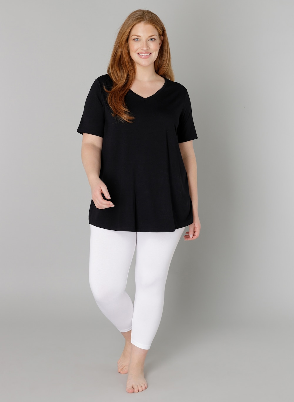 Große Größen Leggings Audrey, Damen, weiß, Größe: 48, Viskose, Happy Size DE Women von Base Level Curvy