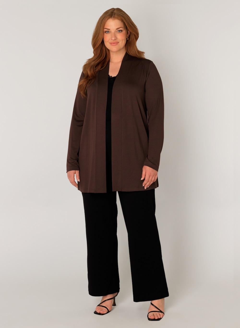 Große Größen Strickjacke Ayla, Damen, braun, Größe: 54, Viskose, Happy Size DE Women von Base Level Curvy