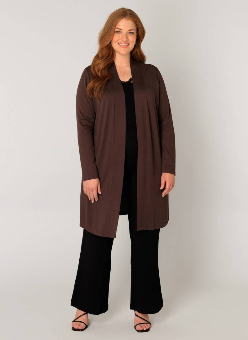 Große Größen Strickjacke Ayla Long, Damen, braun, Größe: 58, Viskose, Happy Size DE Women von Base Level Curvy
