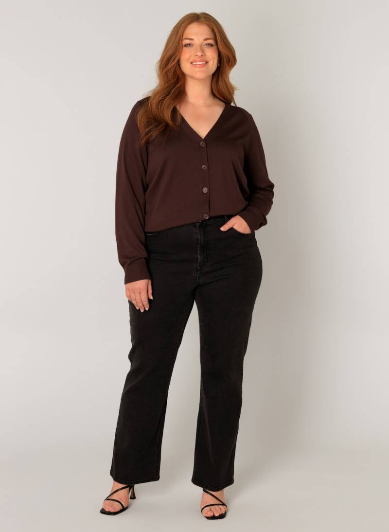 Große Größen Strickjacke Yvonne, Damen, braun, Größe: 46, Viskose/Nylon, Happy Size DE Women von Base Level Curvy