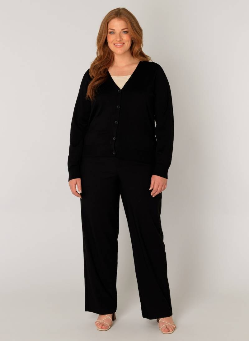 Große Größen Strickjacke Yvonne, Damen, schwarz, Größe: 50, Viskose/Nylon, Happy Size DE Women von Base Level Curvy