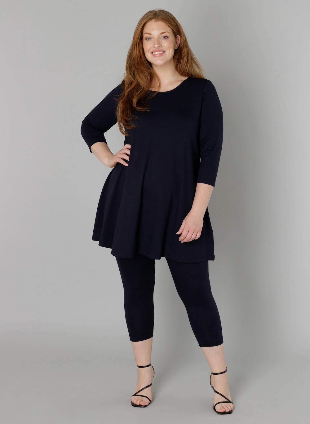 Große Größen Tunika Aria, Damen, grau, Größe: 52, Viskose, Happy Size DE Women von Base Level Curvy