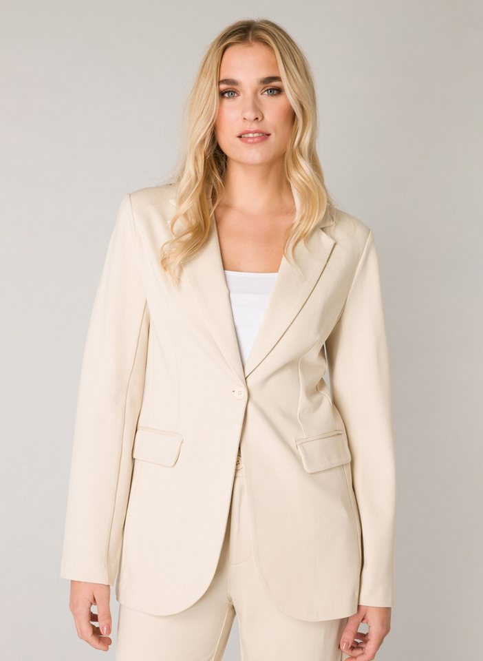 Base Level Jerseyblazer mit V-Ausschnitt und Knopf von Base Level