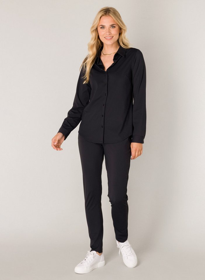 Base Level Langarmbluse Tamara mit Stretch und Knopfleiste von Base Level