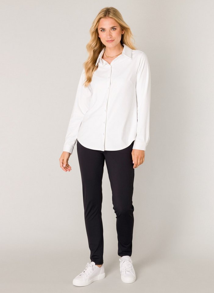 Base Level Langarmbluse Tamara mit Stretch und Knopfleiste von Base Level