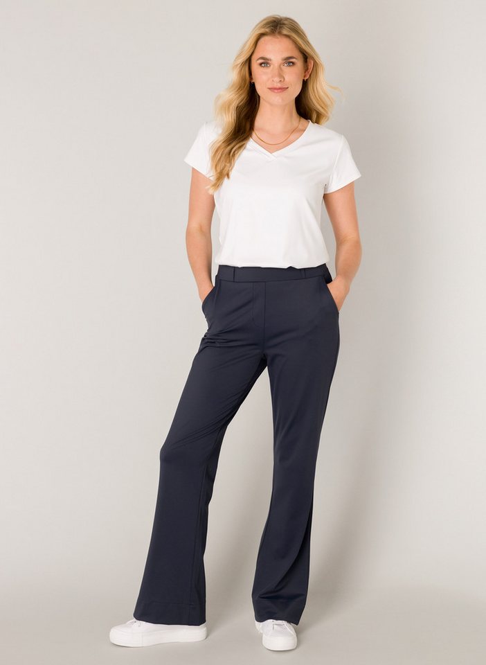 Base Level Stoffhose Tori Sommerhose mit ausgestelltem Bein und Stretch von Base Level