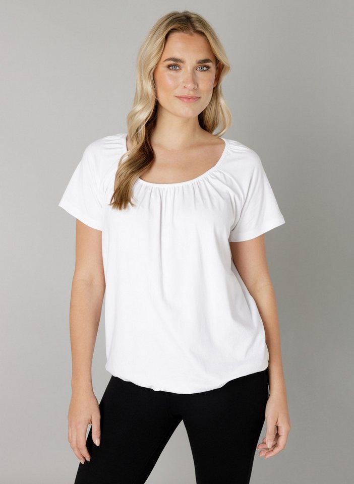 Base Level T-Shirt Yona mit Raffung am Rundhalsausschnitt von Base Level