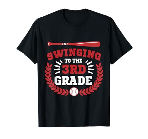 Am ersten Tag der Kinder zum Baseball der 3. Klasse T-Shirt von Baseball Back to School First Day of School Boys