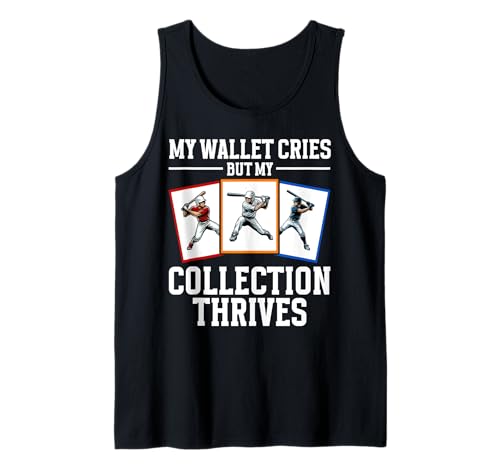 My Wallet Cries But My Collection Thrives Baseball-Kartenfächer Tank Top My Wallet Cries But My Collection Thrives Baseball-Kartenfächer Tank Top von Baseball Card Collecting Baseball Gifts Men
