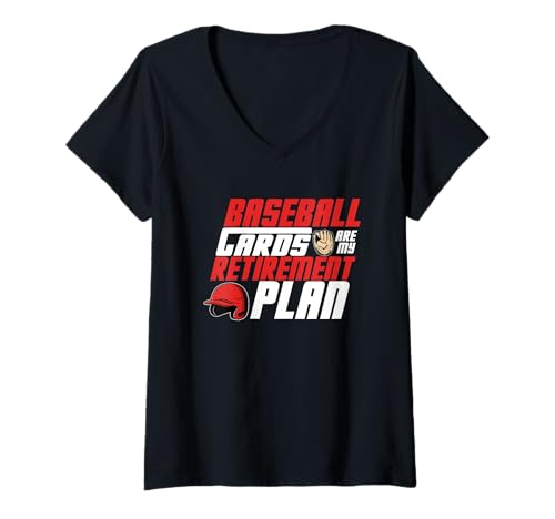 Damen Cards Collector Baseballkarten sind Meine Altersvorsorge T-Shirt mit V-Ausschnitt von Baseball Cards Are My Retirement Plan Gift