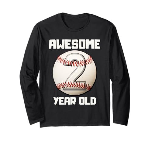 Bruh I'm 2 Dabbing Baseball 2. Geburtstag Party Kinder Langarmshirt von Baseball Celebration Birthday Party Gifts Co
