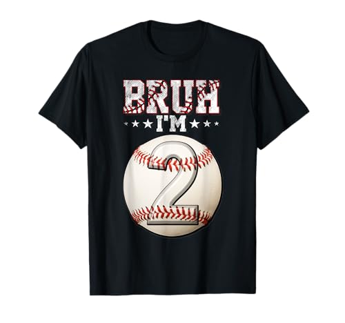 Bruh I'm 2 Dabbing Baseball 2. Geburtstag Party Kinder T-Shirt von Baseball Celebration Birthday Party Gifts Co