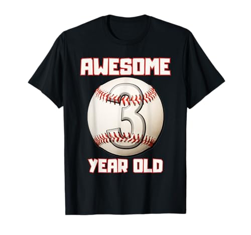 Bruh I'm 3 Dabbing Baseball 3. Geburtstag Party Kinder T-Shirt von Baseball Celebration Birthday Party Gifts Co