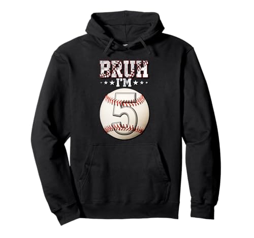 Bruh I'm 5 Dabbing Baseball 5. Geburtstag Party Kinder Pullover Hoodie von Baseball Celebration Birthday Party Gifts Co