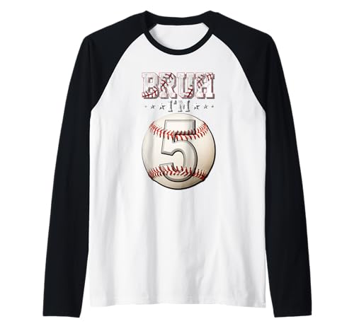 Bruh I'm 5 Dabbing Baseball 5. Geburtstag Party Kinder Raglan von Baseball Celebration Birthday Party Gifts Co