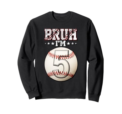 Bruh I'm 5 Dabbing Baseball 5. Geburtstag Party Kinder Sweatshirt von Baseball Celebration Birthday Party Gifts Co