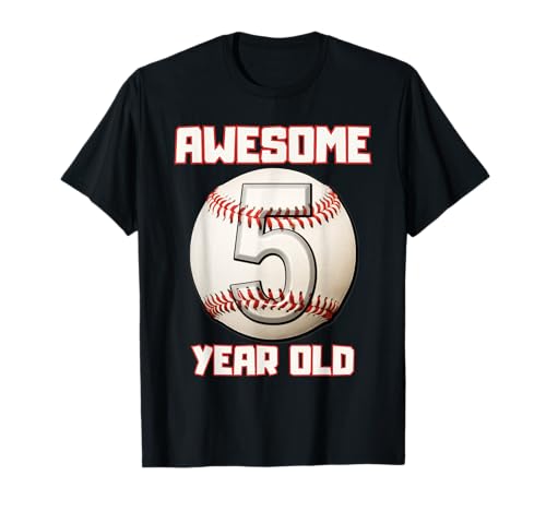 Bruh I'm 5 Dabbing Baseball 5. Geburtstag Party Kinder T-Shirt von Baseball Celebration Birthday Party Gifts Co