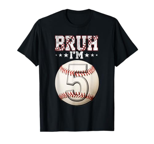 Bruh I'm 5 Dabbing Baseball 5. Geburtstag Party Kinder T-Shirt von Baseball Celebration Birthday Party Gifts Co