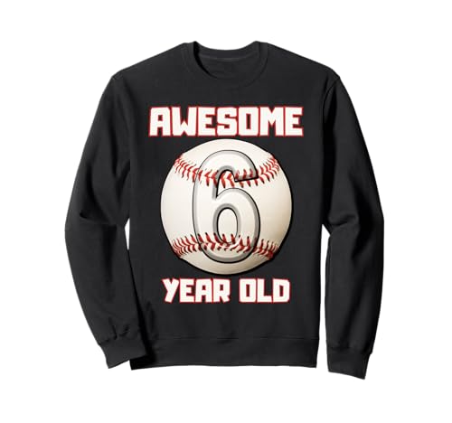 Bruh I'm 6 Dabbing Baseball 6. Geburtstag Party Kinder Sweatshirt von Baseball Celebration Birthday Party Gifts Co