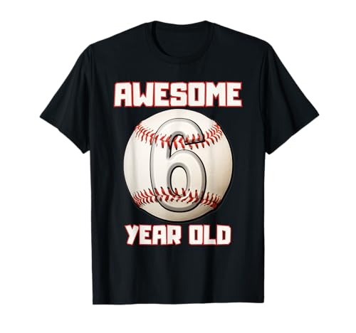 Bruh I'm 6 Dabbing Baseball 6. Geburtstag Party Kinder T-Shirt von Baseball Celebration Birthday Party Gifts Co
