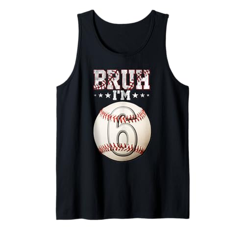 Bruh I'm 6 Dabbing Baseball 6. Geburtstag Party Kinder Tank Top von Baseball Celebration Birthday Party Gifts Co