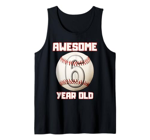 Bruh I'm 6 Dabbing Baseball 6. Geburtstag Party Kinder Tank Top von Baseball Celebration Birthday Party Gifts Co