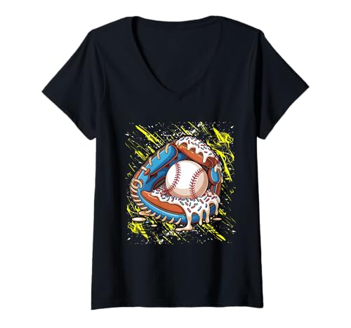 Damen Baseballhandschuh Trendy Ice Cream Sprinkles Youth Boys Drip T-Shirt mit V-Ausschnitt Damen Baseballhandschuh Trendy Ice Cream Sprinkles Youth Boys Drip T-Shirt mit V-Ausschnitt von Baseball Drip Designs by LazyPanda