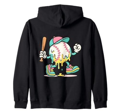 Ice Cream Drip Baseball Spots Baseball Lover Men Women Kapuzenjacke von Baseball Drip Ice Cream Graphics