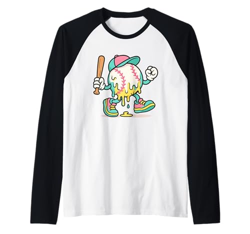 Ice Cream Drip Baseball Spots Baseball Lover Men Women Raglan von Baseball Drip Ice Cream Graphics