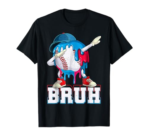 Bruh Ice Cream Drip Baseball Sports Drip für Jungen Kinder T-Shirt von Baseball Drip Ice Cream Shirts