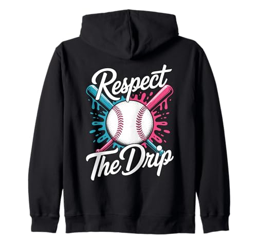 Respektieren Sie Die Drip Baseball Bat Ball Eiscreme Jungen Kapuzenjacke von Baseball Drip Respect Cool Trendy Style Home Plate