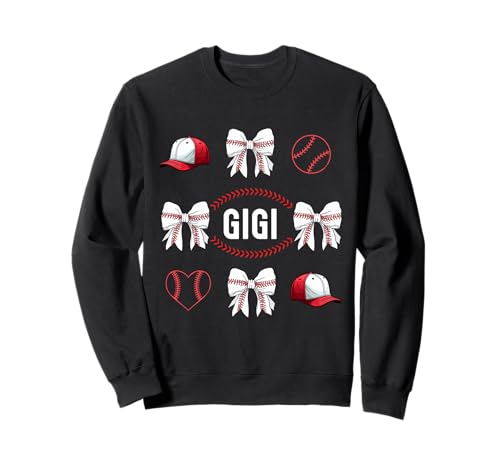 Baseball Coquette Bow Game Day Frauen Sport Baseball Gigi Sweatshirt von Baseball Gigi Coquette Bow Mom Gifts