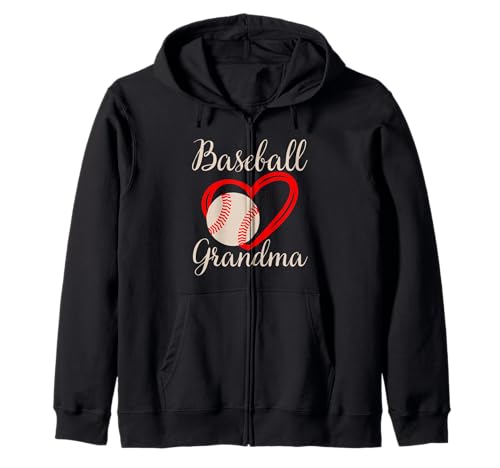 Baseball Oma Frauen Familie passendes Herz Muttertag Kapuzenjacke von Baseball Grandma Women Heart Mothers Day Design