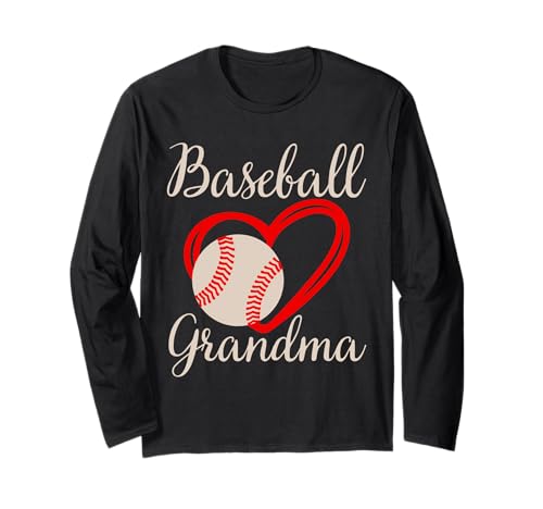 Baseball Oma Frauen Familie passendes Herz Muttertag Langarmshirt von Baseball Grandma Women Heart Mothers Day Design
