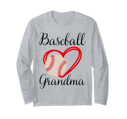 Baseball Oma Frauen Familie passendes Herz Muttertag Langarmshirt von Baseball Grandma Women Heart Mothers Day Design