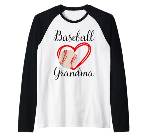 Baseball Oma Frauen Familie passendes Herz Muttertag Raglan von Baseball Grandma Women Heart Mothers Day Design