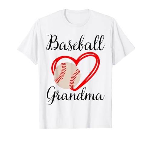 Baseball Oma Frauen Familie passendes Herz Muttertag T-Shirt von Baseball Grandma Women Heart Mothers Day Design