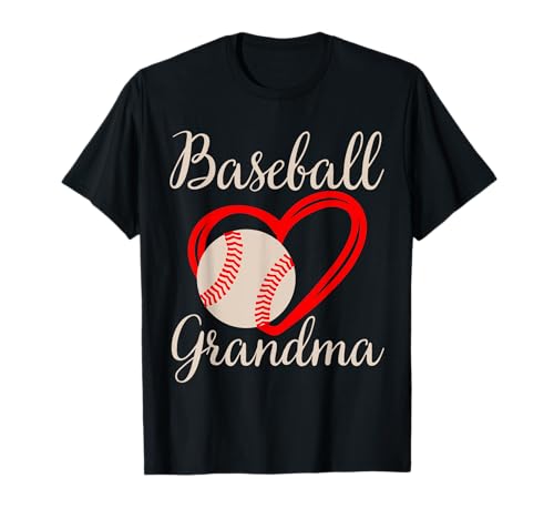 Baseball Oma Frauen Familie passendes Herz Muttertag T-Shirt von Baseball Grandma Women Heart Mothers Day Design